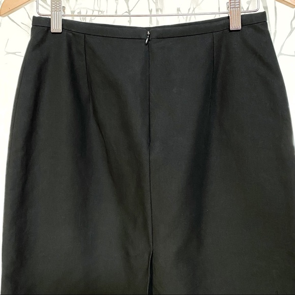 Giorgio Armani Collezioni black cotton high waisted back slit midi pencil skirt - Picture 7 of 11